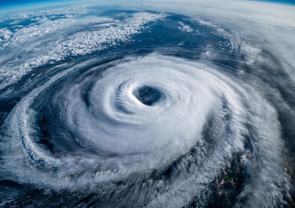 cyclone aerial shot from space