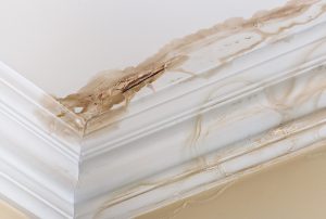 water damage on ceiling after severe weather