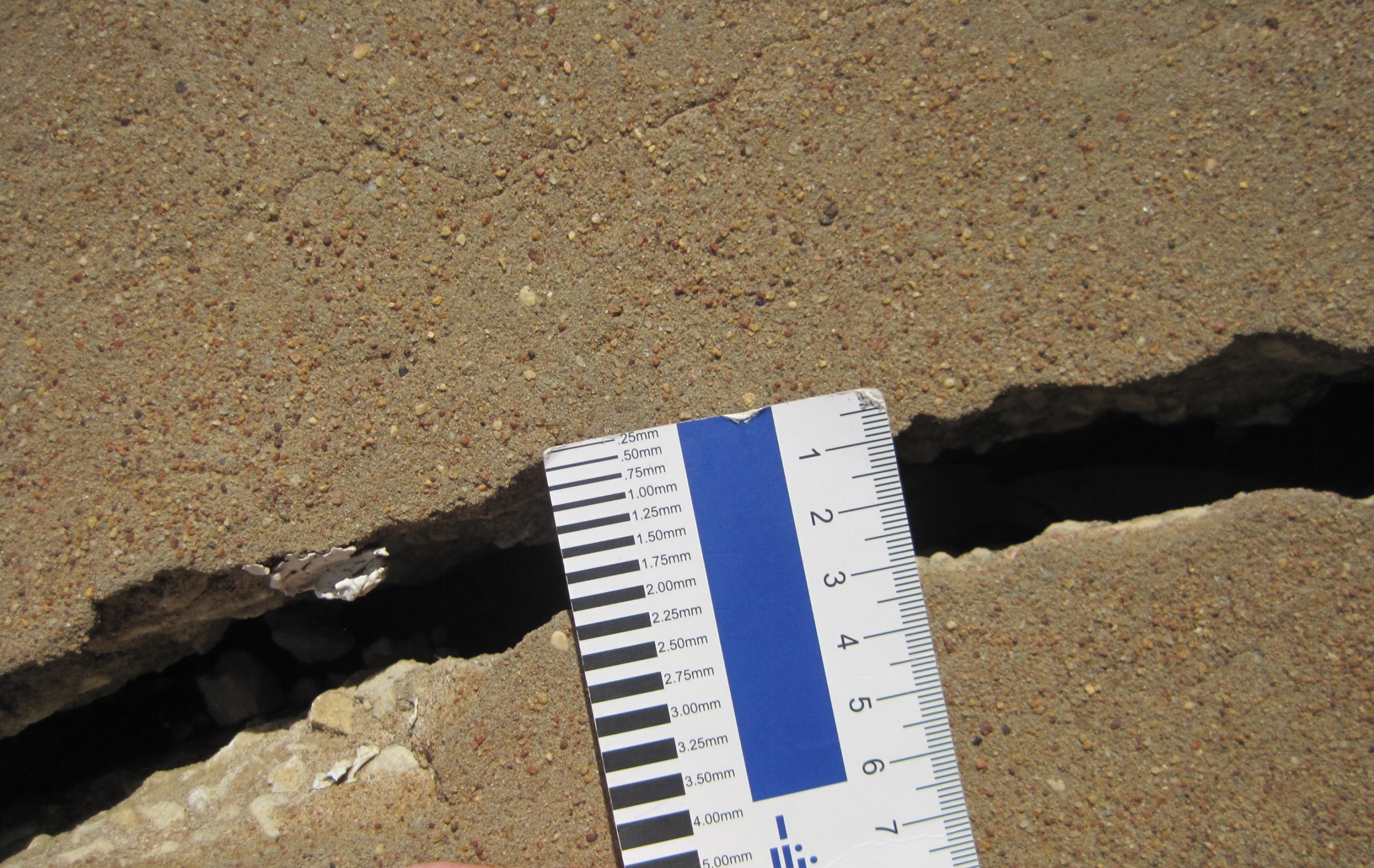 Building consultant measuring movement in foundations